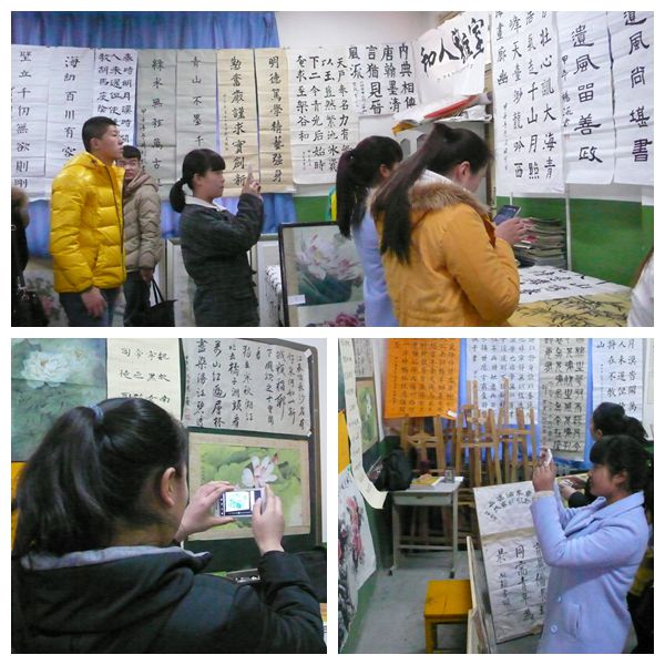 同学们纷纷拿手机拍照留念