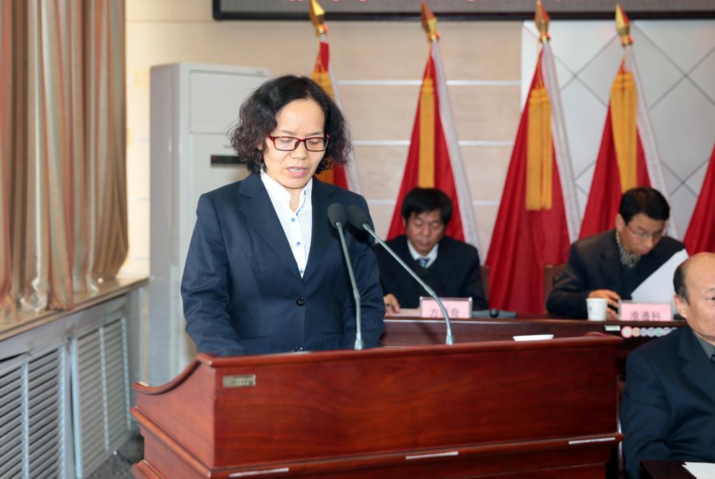 财务处处长邓丽萍作学院财务工作报告